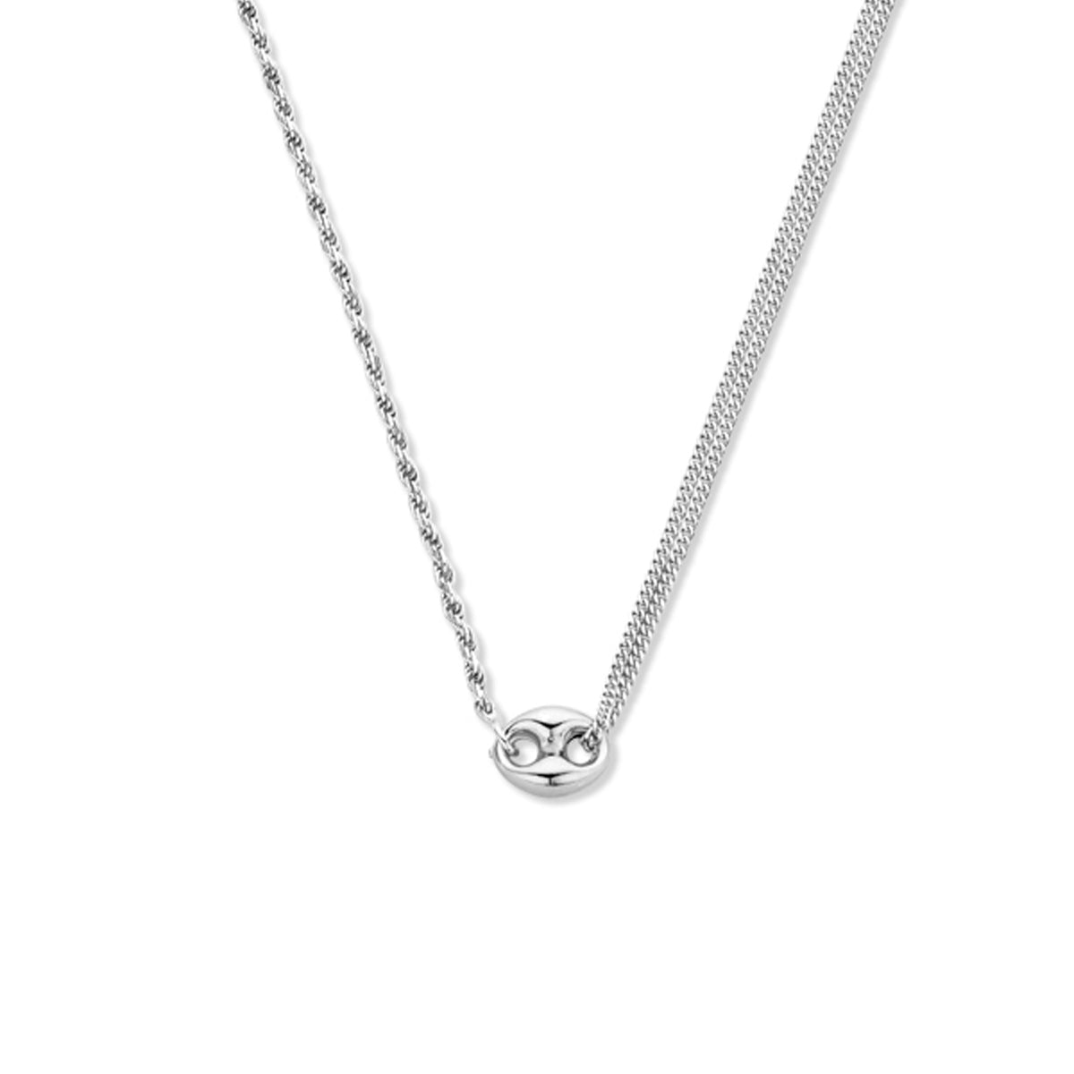 Combi-collier 41 + 4 cm zilver gerhodineerd