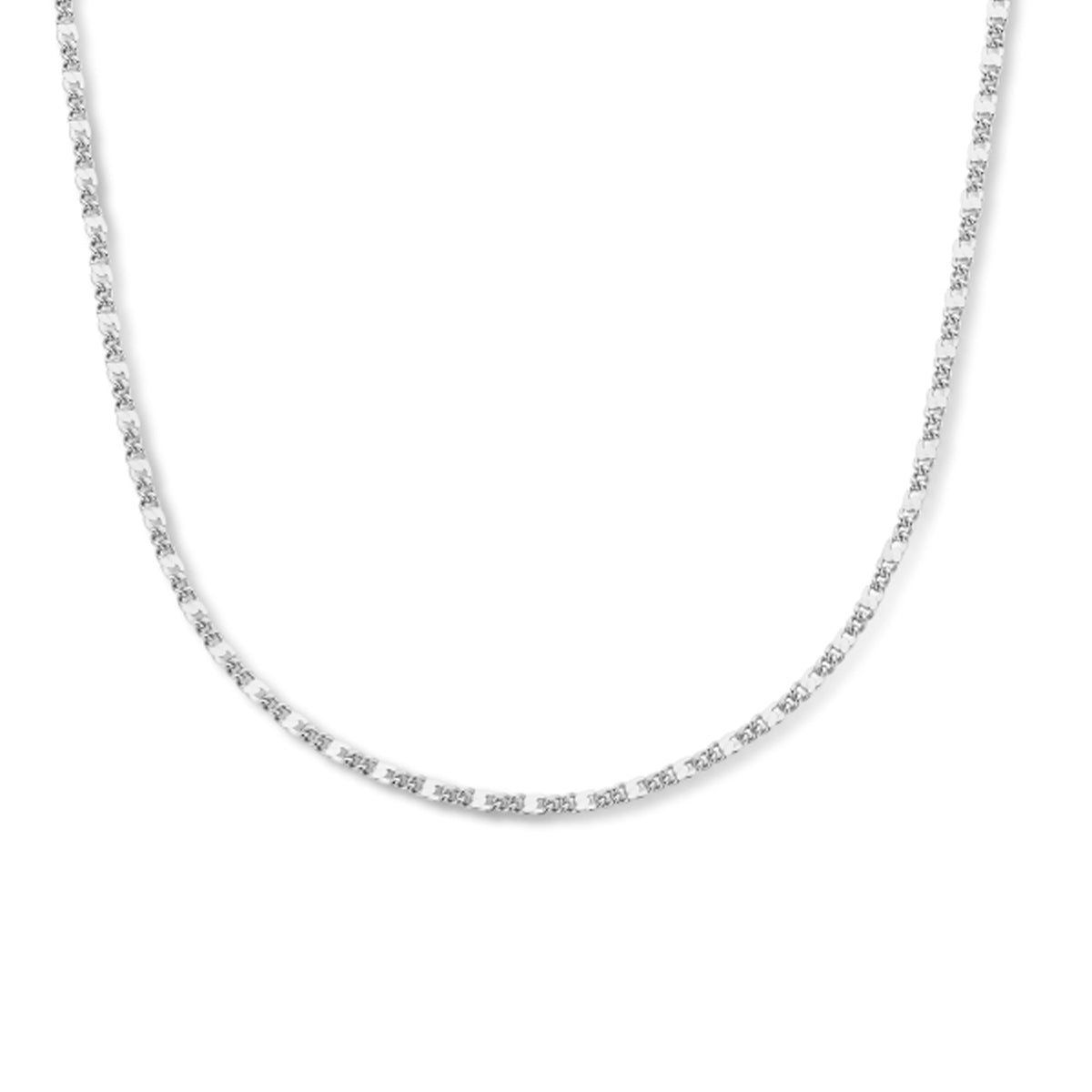 Collier gourmette met tussenstuk 2,2 mm 40 + 4 cm zilver gerhodineerd