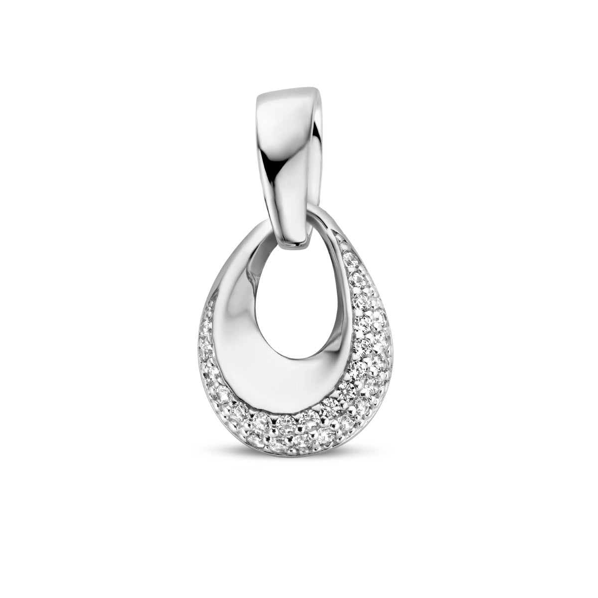 Hanger zirkonia zilver gerhodineerd