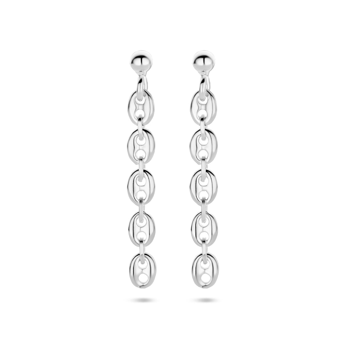 Oorhangers koffieboon zilver gerhodineerd