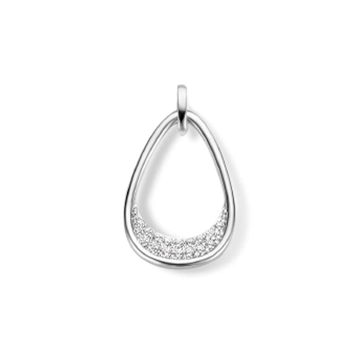 Hanger druppel zirkonia zilver gerhodineerd