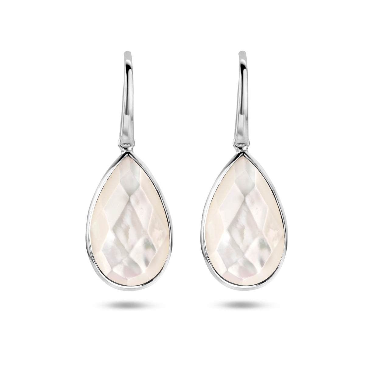 Oorhangers parelmoer franse haak zilver gerhodineerd