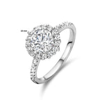 Ring zirkonia halo zilver gerhodineerd