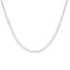 Collier synth. parel 3,0 mm zilver gerhodineerd