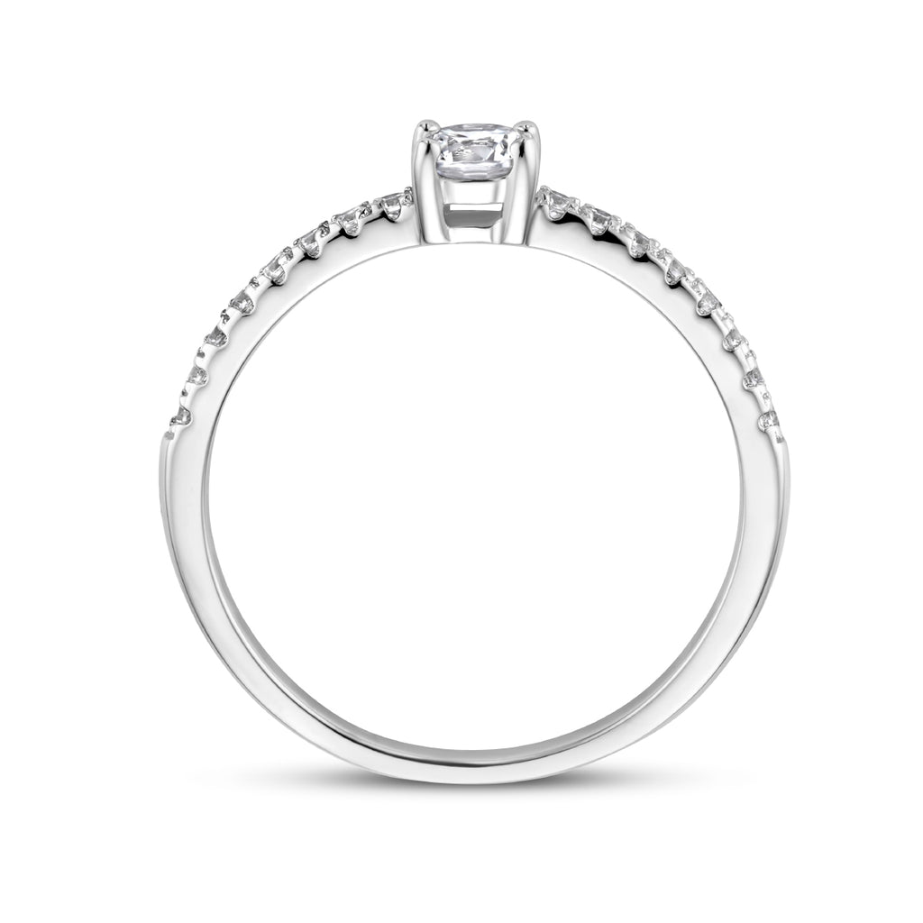 Ring zirkonia zilver gerhodineerd