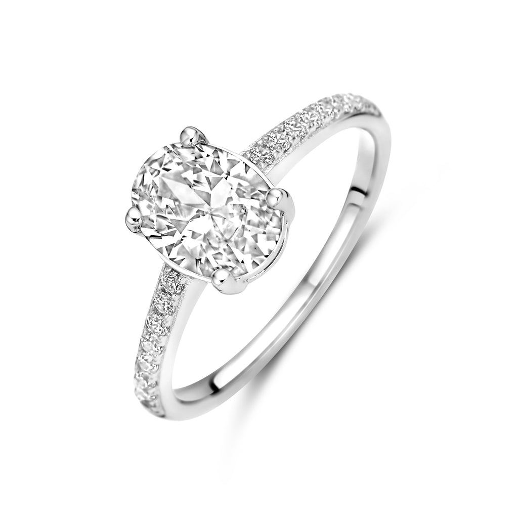 Ring zirkonia zilver gerhodineerd