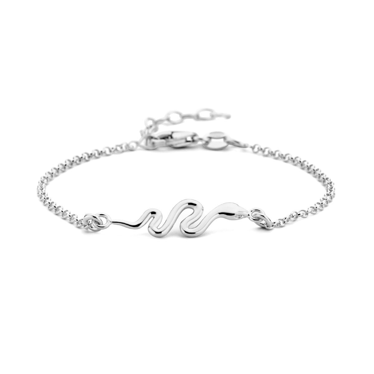 Armband slang 16 + 3 cm zilver gerhodineerd