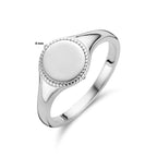 Graveerring rondje zilver gerhodineerd