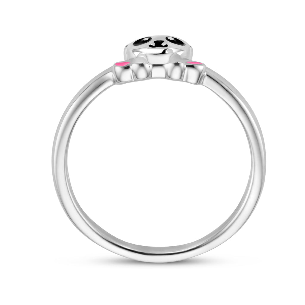 Ring panda zilver gerhodineerd