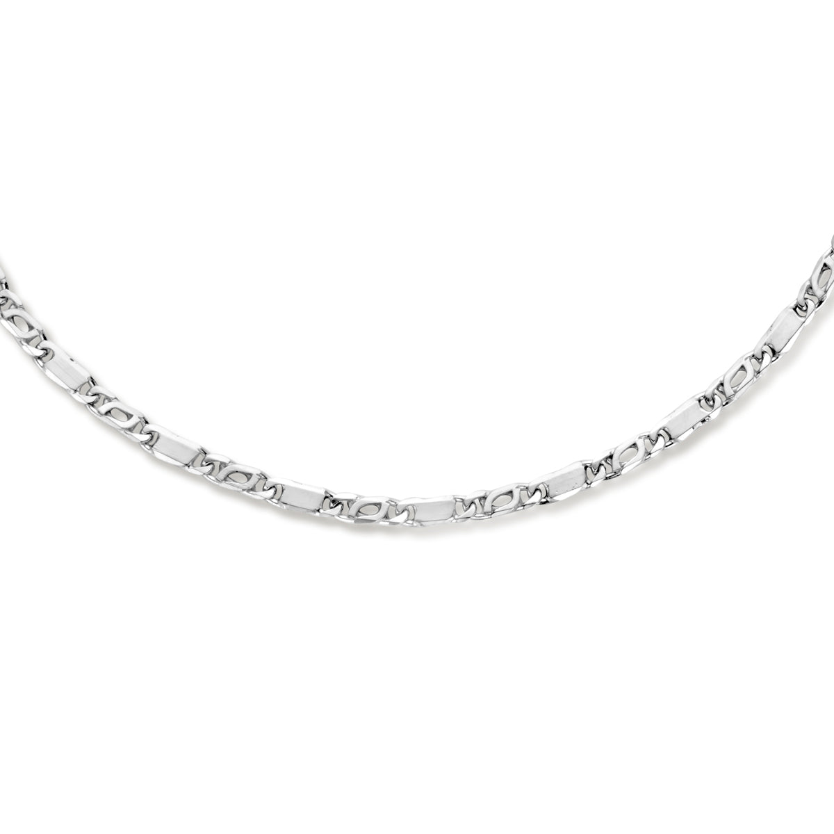 Collier valkenoog met tussenstuk 2,8 mm 42 + 4 cm zilver gerhodineerd