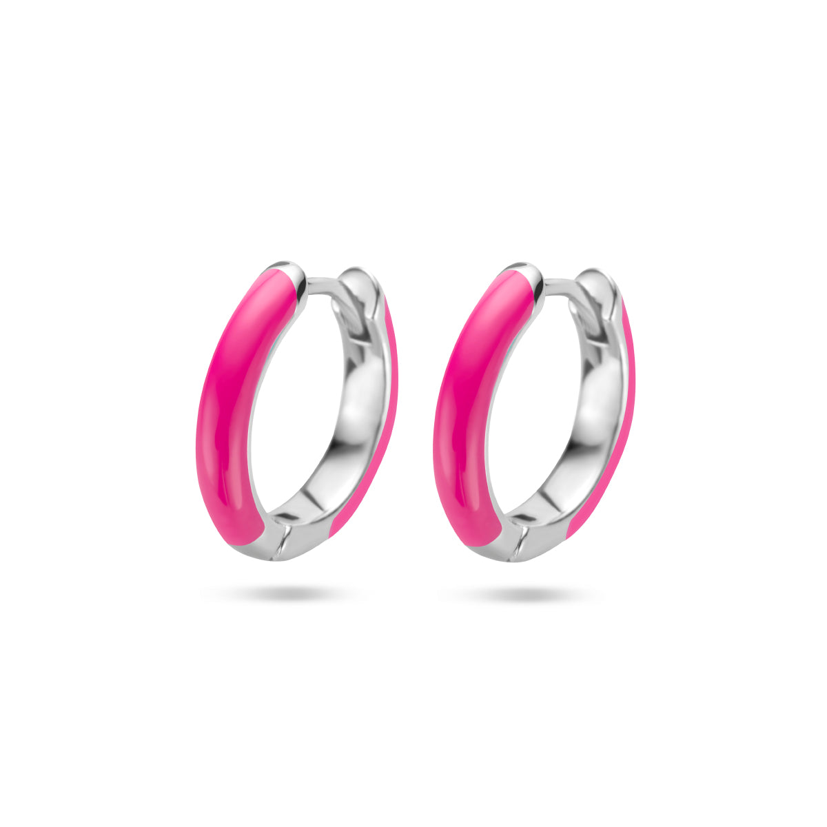 Klapoorringen emaille zilver gerhodineerd