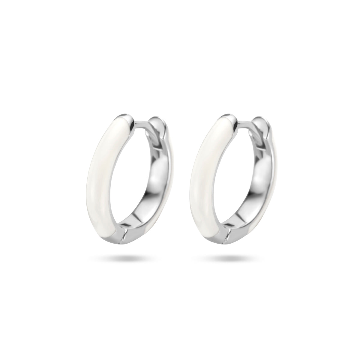 Klapoorringen emaille zilver gerhodineerd