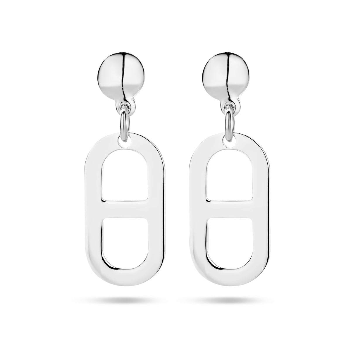Oorhangers schakel zilver gerhodineerd