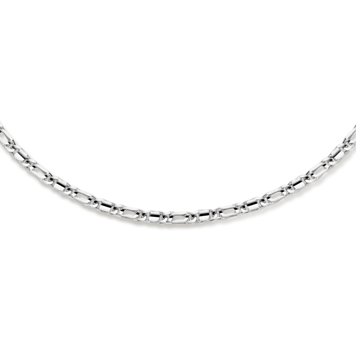 Collier valkenoog 2,6 mm 40 + 4 cm zilver gerhodineerd