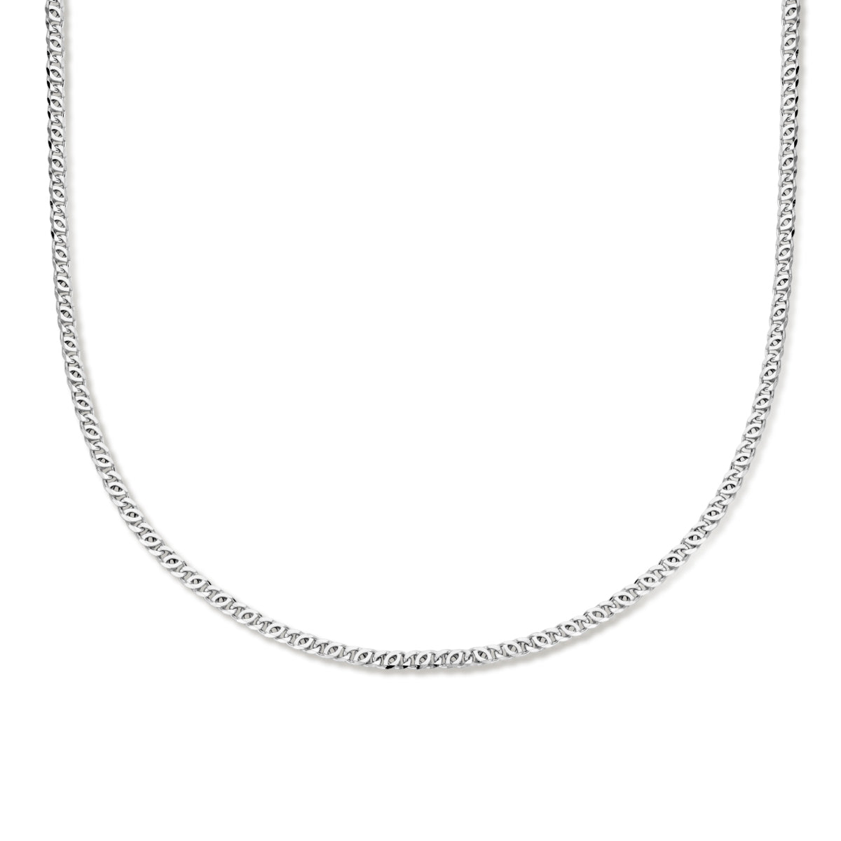 Collier valkenoog 2.5mm 40 + 4 cm zilver gerhodineerd