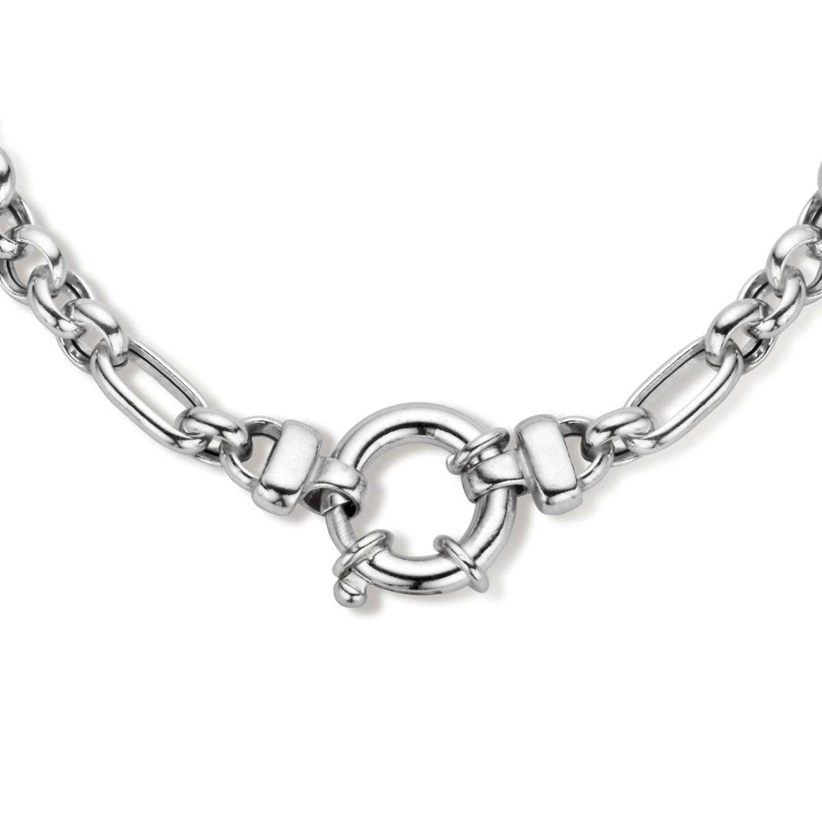 Collier 7,0 mm 45 cm met groot springslot zilver gerhodineerd