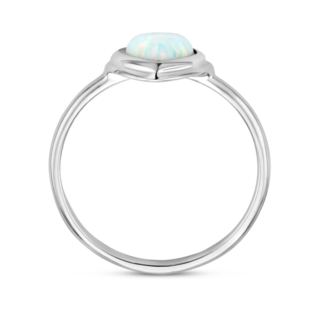 Ring hart synth. opaal zilver gerhodineerd