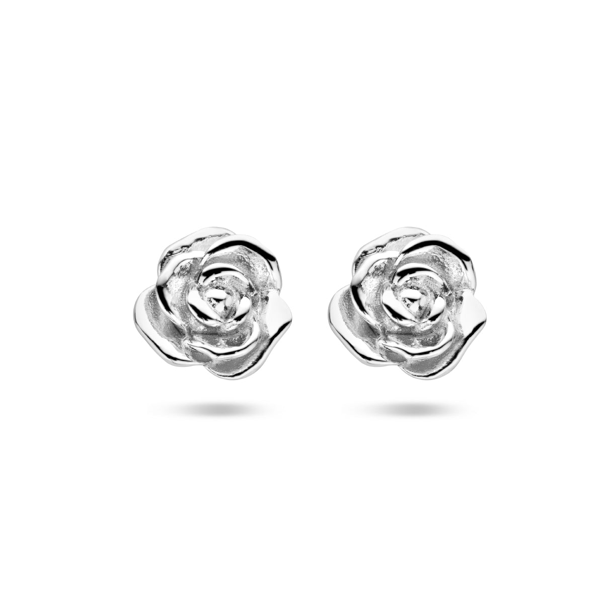 Oorknoppen roos zilver gerhodineerd
