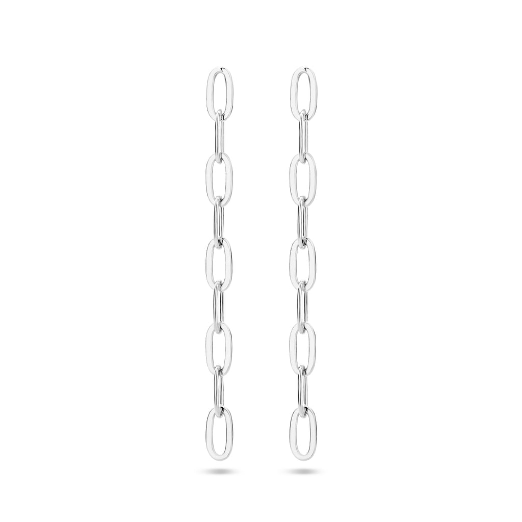 Oorhangers paperclip platte buis zilver gerhodineerd