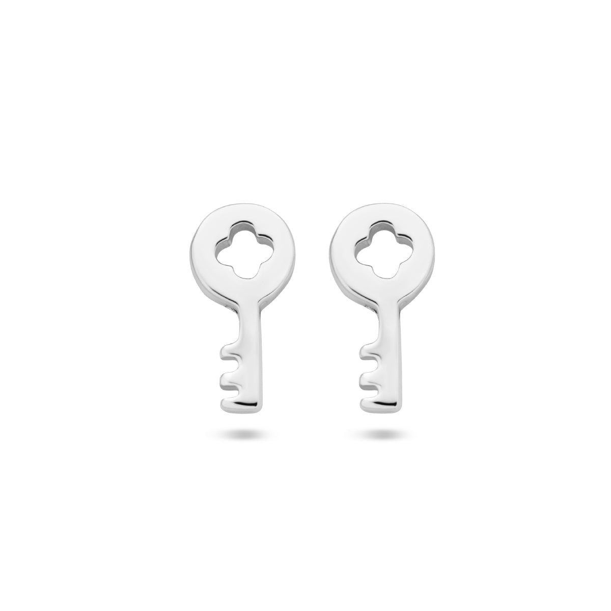 Oorknoppen sleutel zilver gerhodineerd