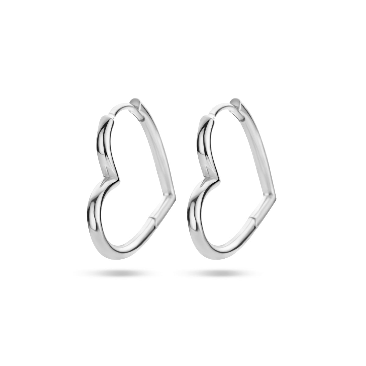 Oorringen hart zilver gerhodineerd