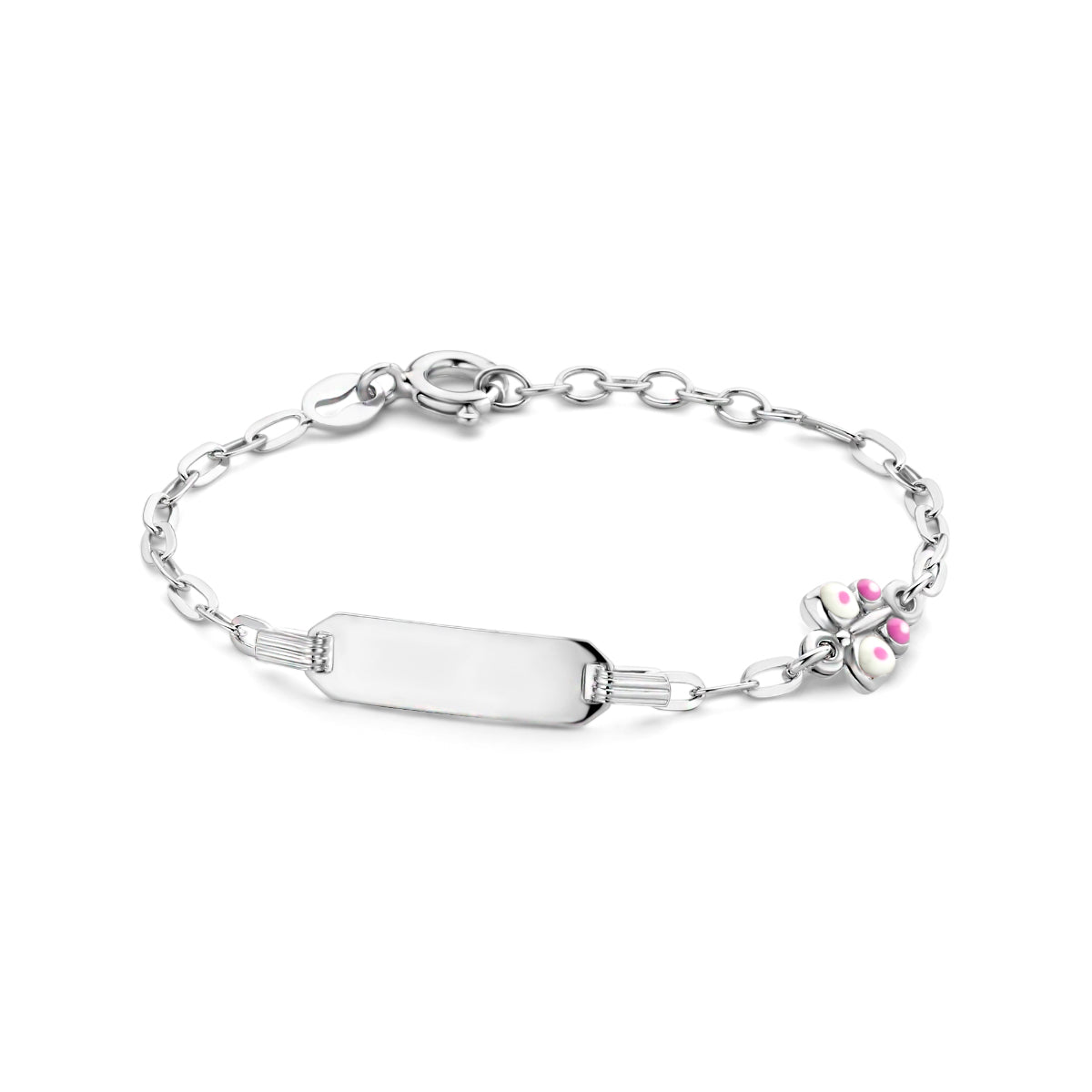 Graveerarmband vlinder plaat 5,0 mm 11 + 2 cm zilver gerhodineerd