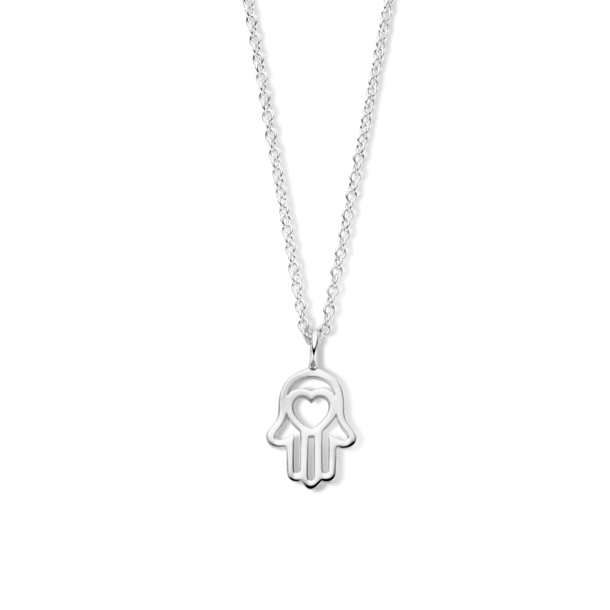 Collier handje van fatima 41 + 4 cm zilver gerhodineerd