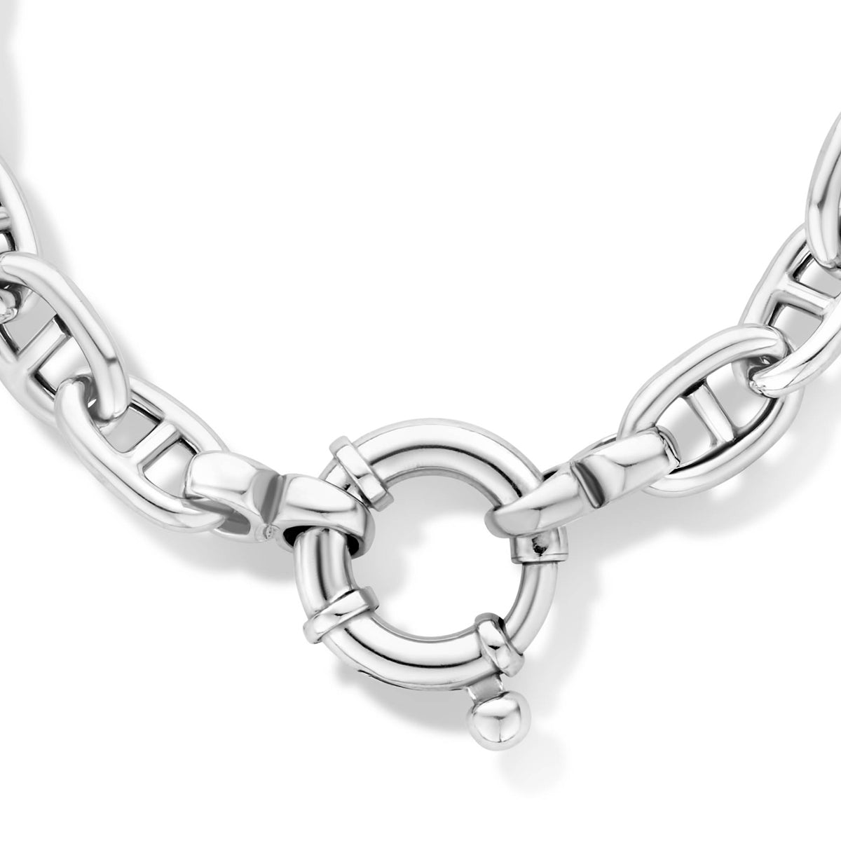Collier marine met groot springslot 7,1 mm 45 cm zilver gerhodineerd