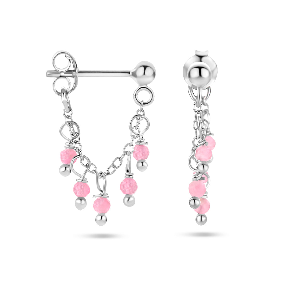 Oorhangers toermalijn zilver gerhodineerd