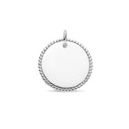 Graveerhanger rond zilver gerhodineerd