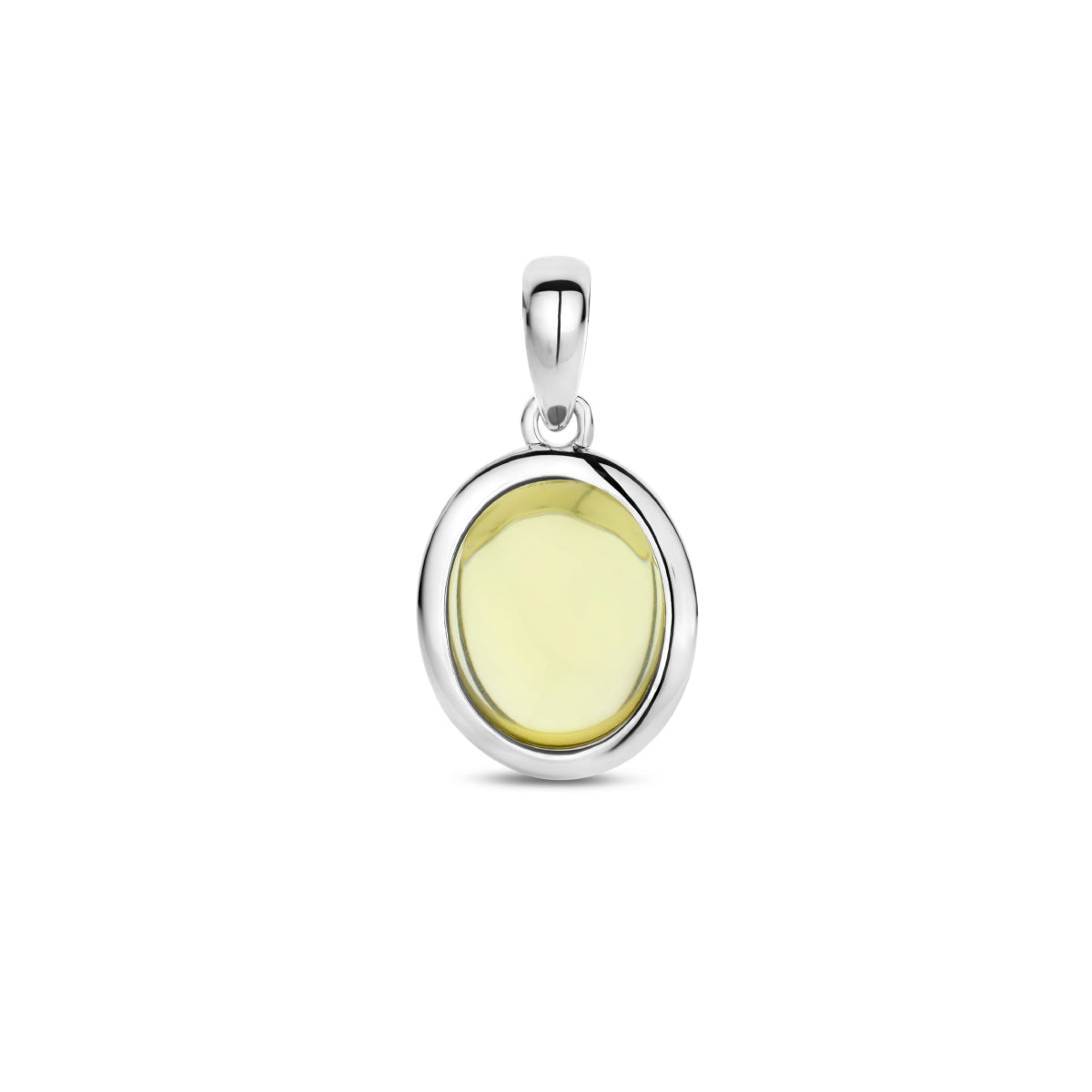 Hanger citroenkwarts zilver gerhodineerd