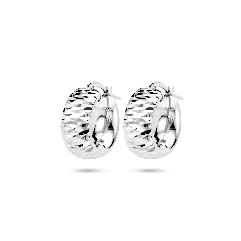 Oorringen gediamanteerd zilver gerhodineerd