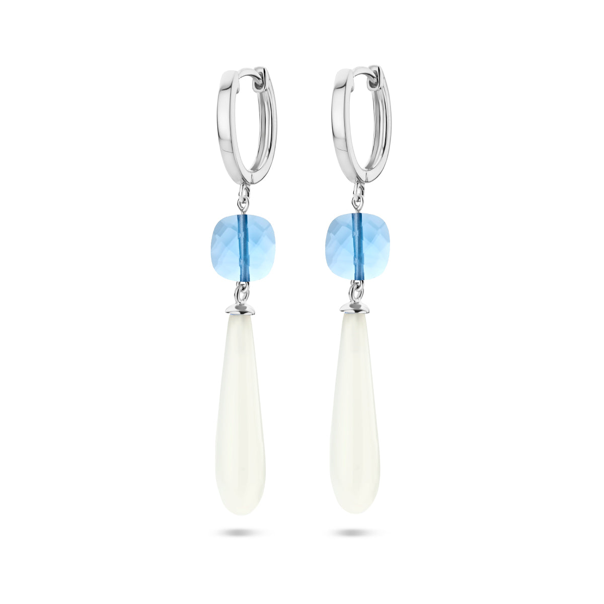 Oorringen kleursteen zilver gerhodineerd