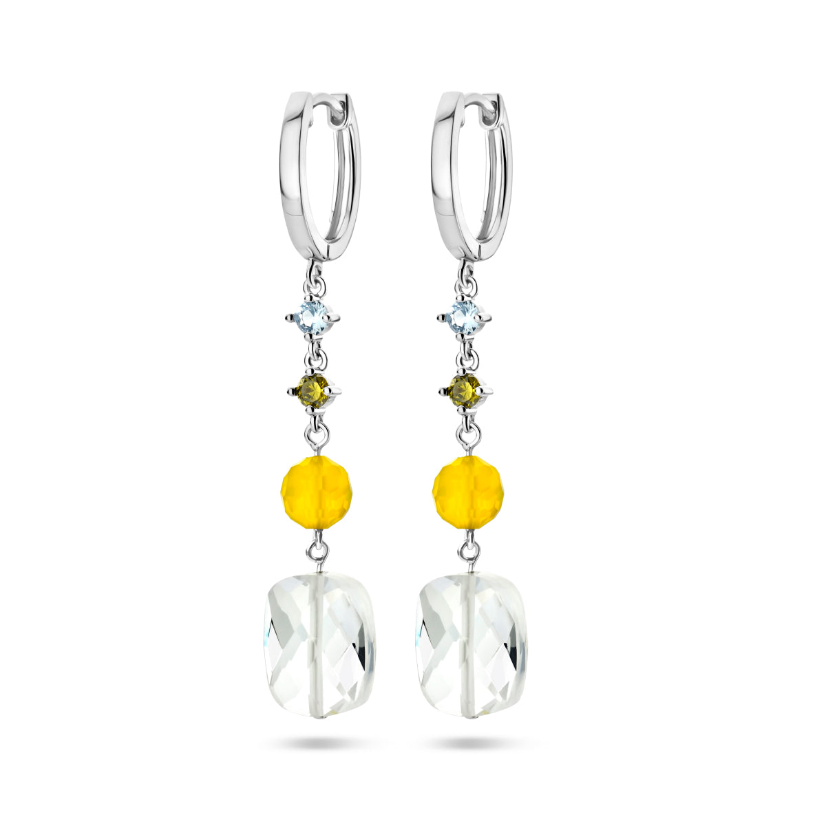 Oorringen kleursteen zilver gerhodineerd