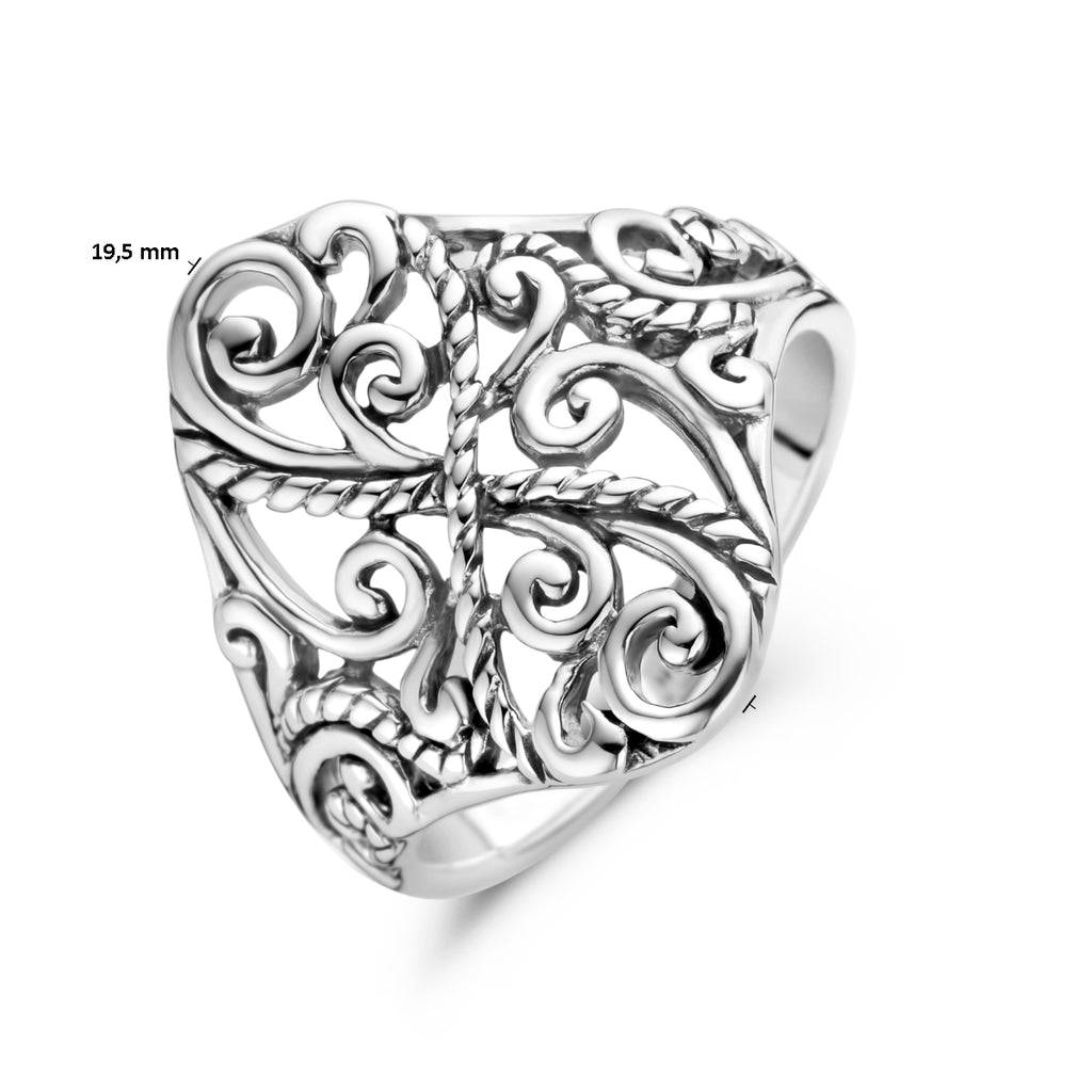 Ring filigrain zilver gerhodineerd