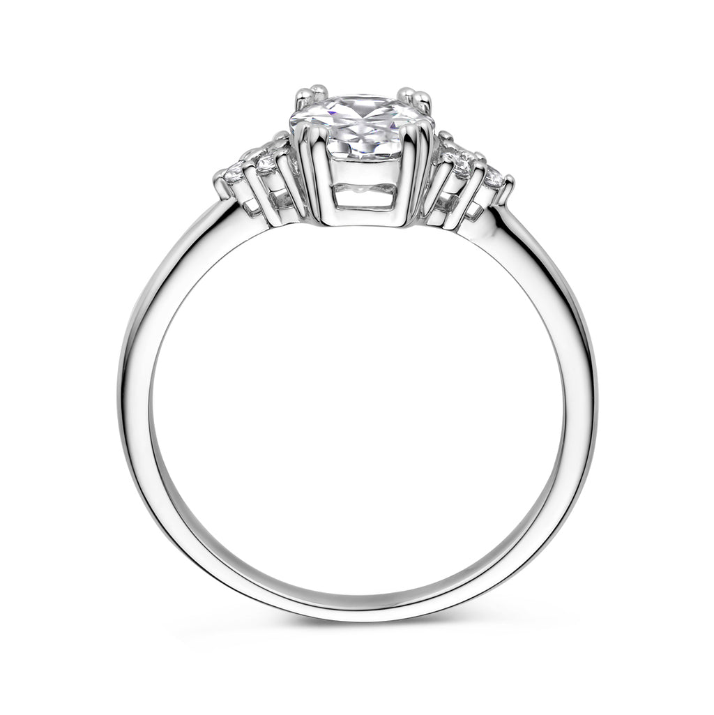 Ring trilogie zirkonia zilver gerhodineerd