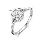 Ring trilogie zirkonia zilver gerhodineerd