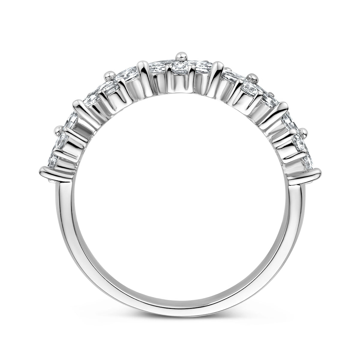 Ring zirkonia zilver gerhodineerd