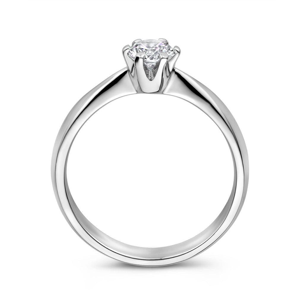 Ring zirkonia zilver gerhodineerd