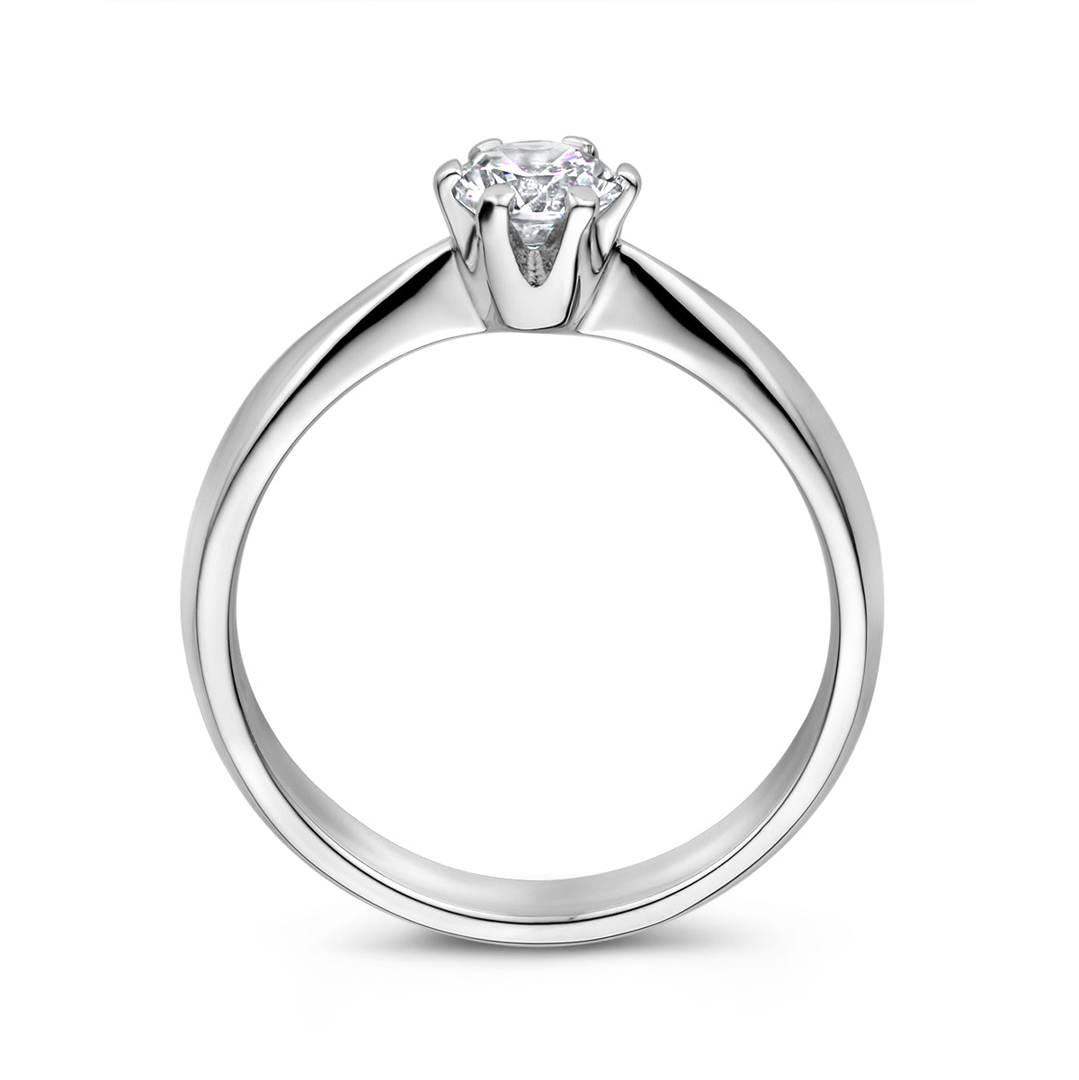 Ring zirkonia zilver gerhodineerd