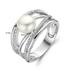 Ring parel zilver gerhodineerd