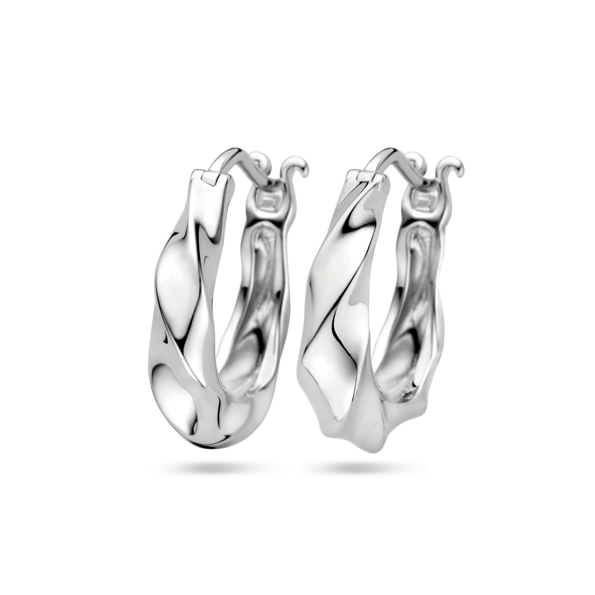 Oorringen gedraaid zilver gerhodineerd