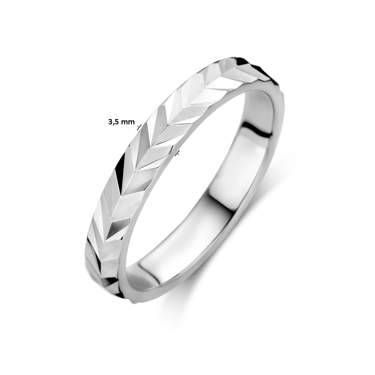 Ring gediamanteerd zilver gerhodineerd