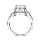 Ring zirkonia halo zilver gerhodineerd