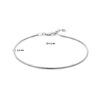 Slang rond 1,2 mm zilver gerhodineerd