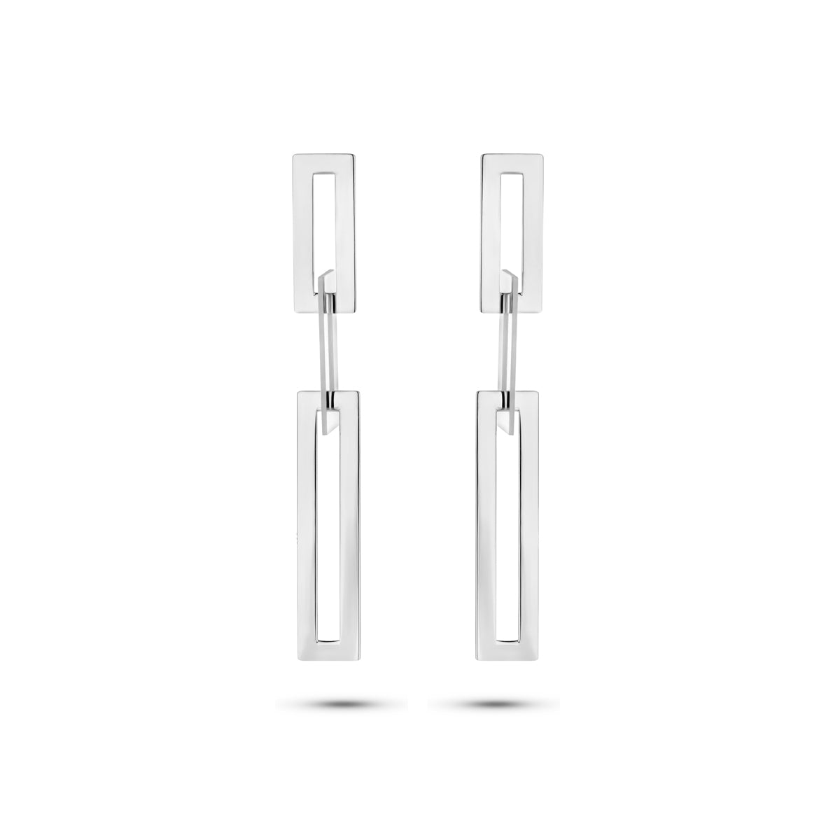 Oorhangers rechthoeken zilver gerhodineerd