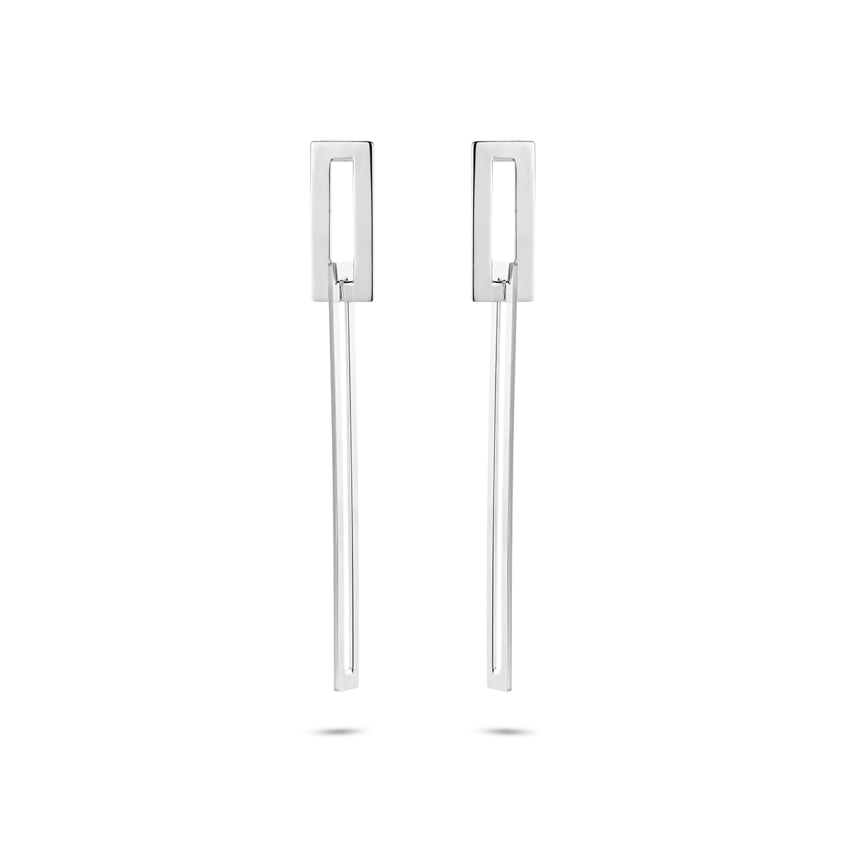 Oorhangers rechthoeken zilver gerhodineerd