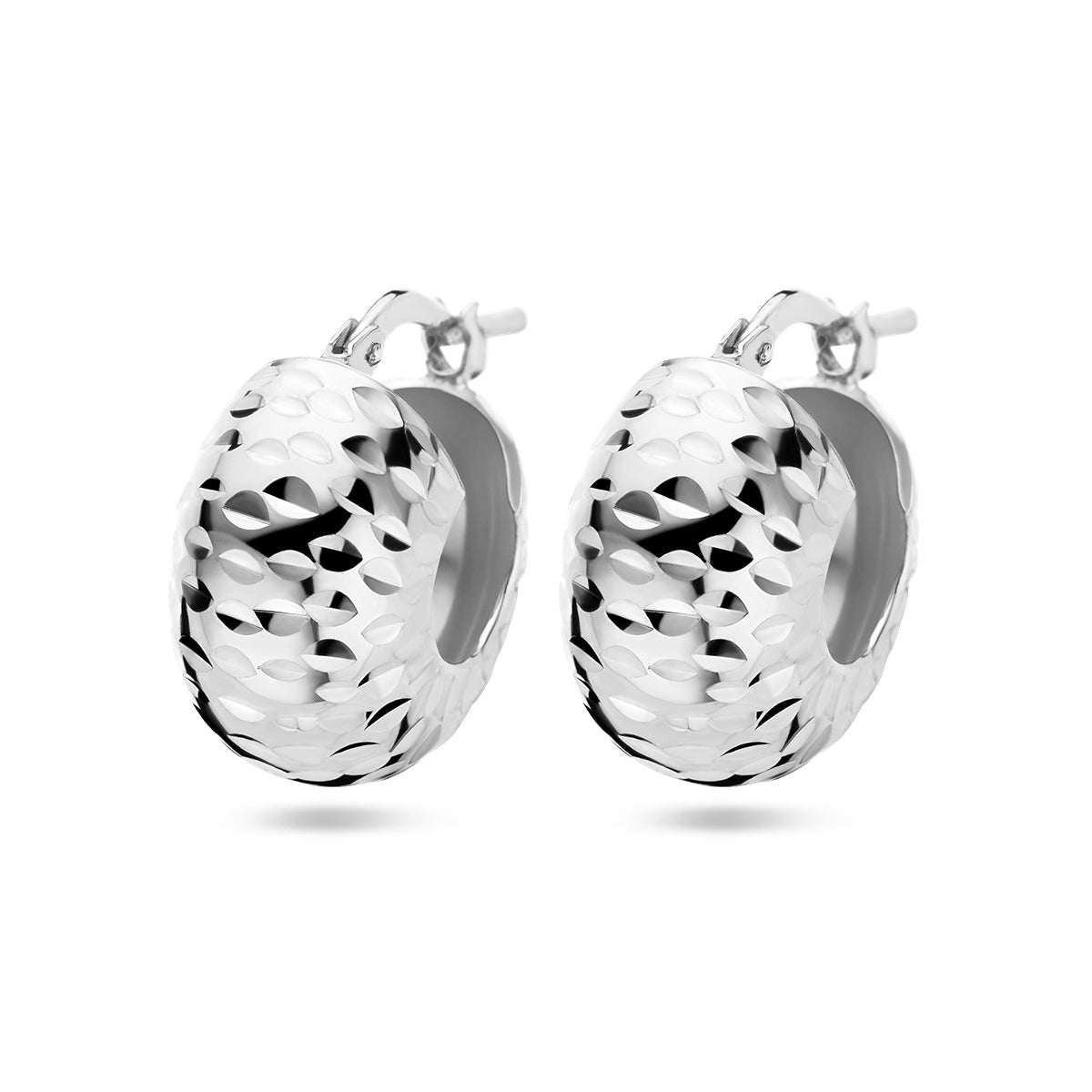Oorringen gediamanteerd zilver gerhodineerd