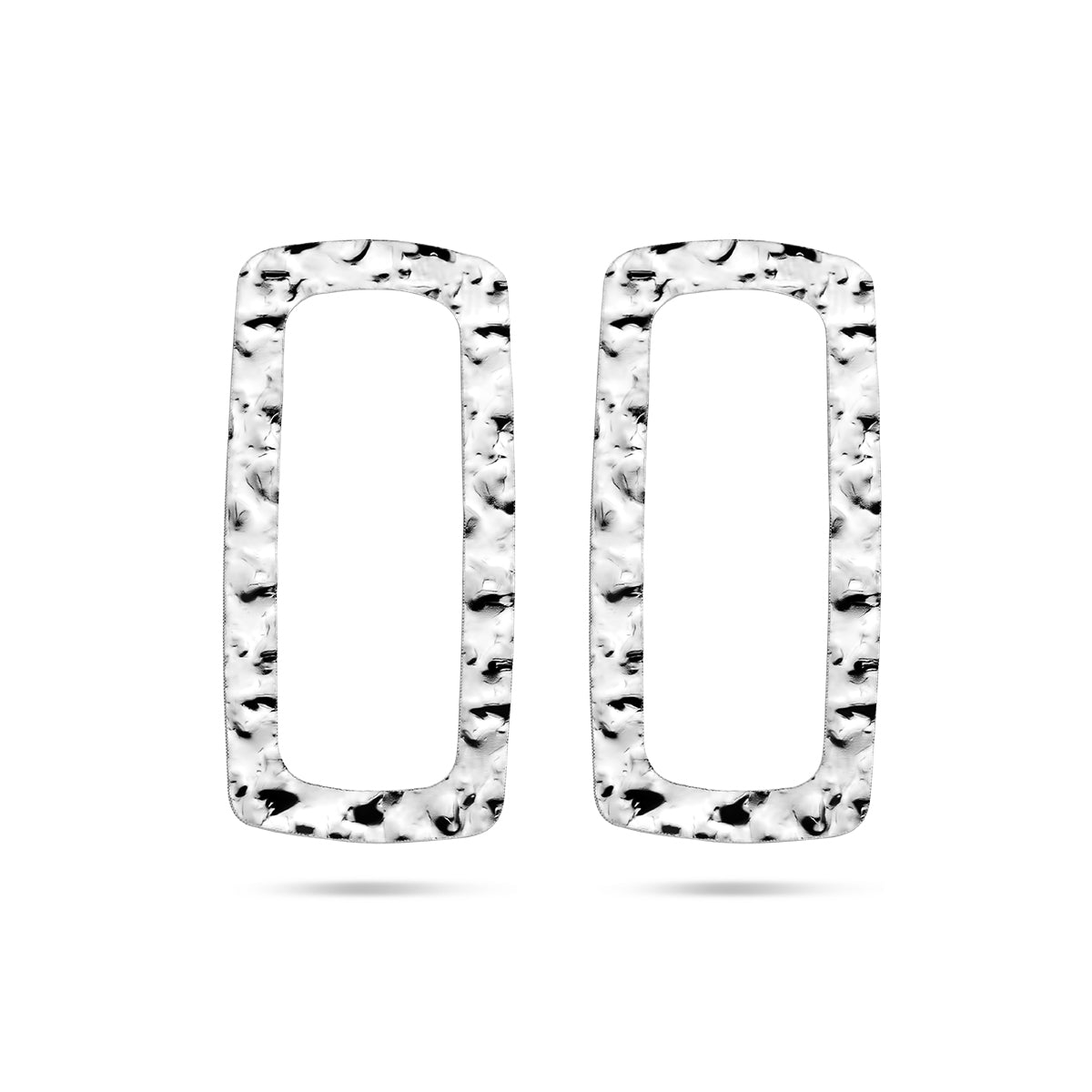 Oorknoppen gehamerd zilver gerhodineerd