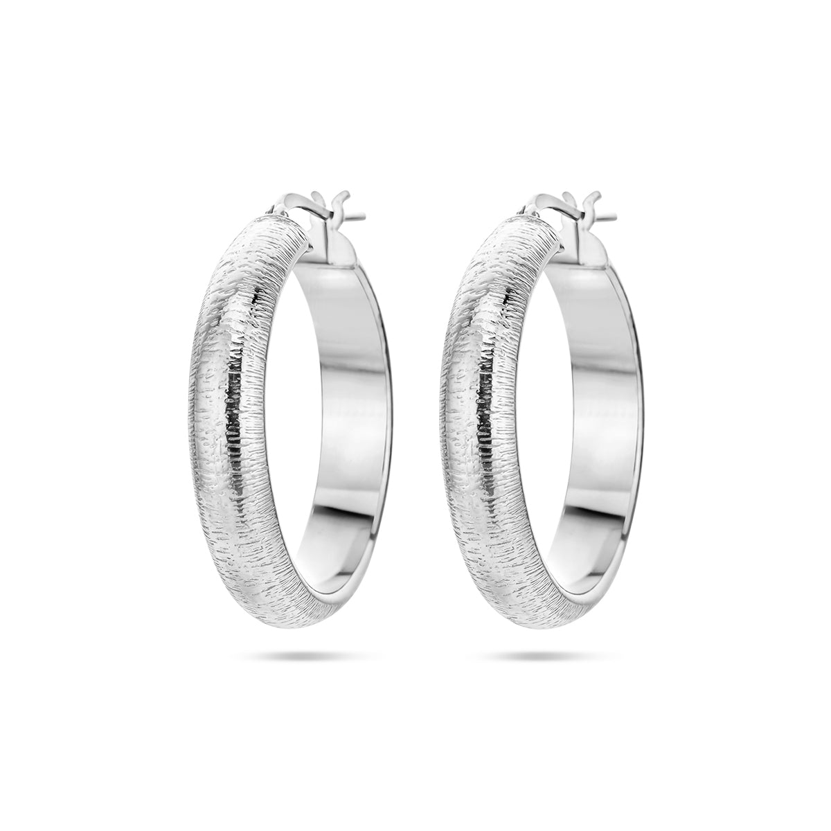 Oorringen 3,0 mm halfronde buis zilver gerhodineerd